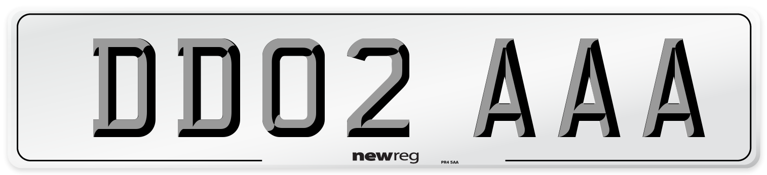 DD02 AAA Number Plate from New Reg